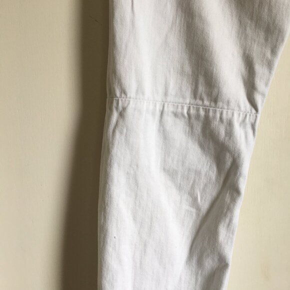 White Distressed Denim Pintuck Stretch Skinny Jeans - Picture 7 of 16